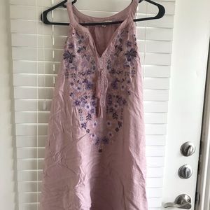Purple embroidered dress